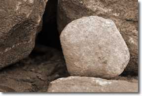 Rock moved from front of tomb