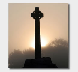 Celtic cross at dawn